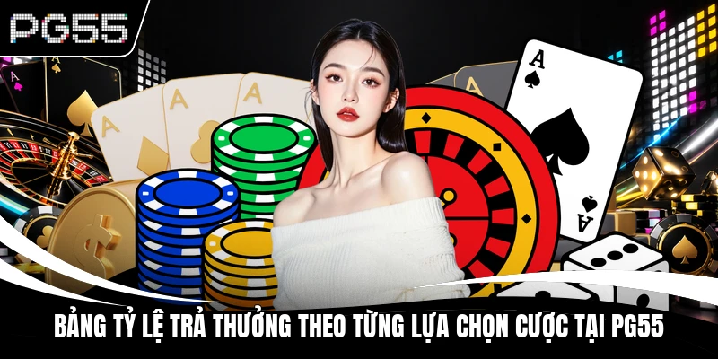 Bảng tỷ lệ trả thưởng theo từng lựa chọn cược tại PG55
